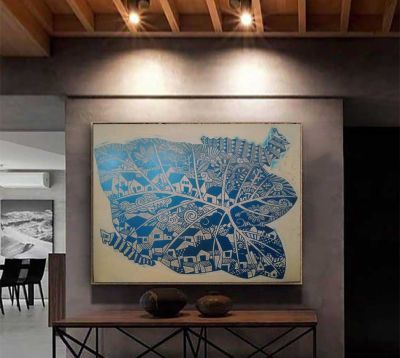 tranh khắc gỗ _Xưởng của Quang