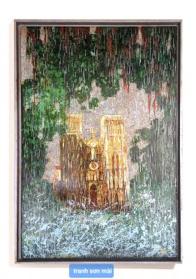 ''bên kia ranh giới''_sơn mài_80x120cm_Cao Minh Dũng