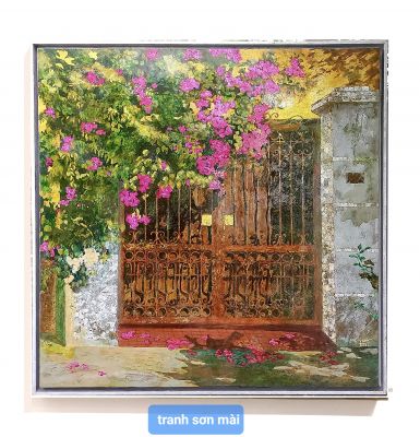 cánh cổng_sơn mài(120x120cm)_họa sĩ Cao Minh Dũng